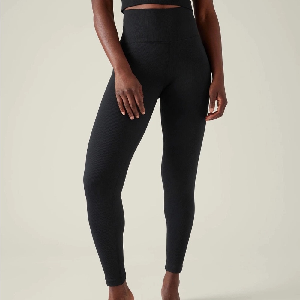 Athleta Aurora Seamless Black Rib Tight
